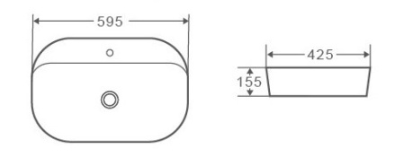 Раковина накладная Grossman GR-3027 (595х425х155)